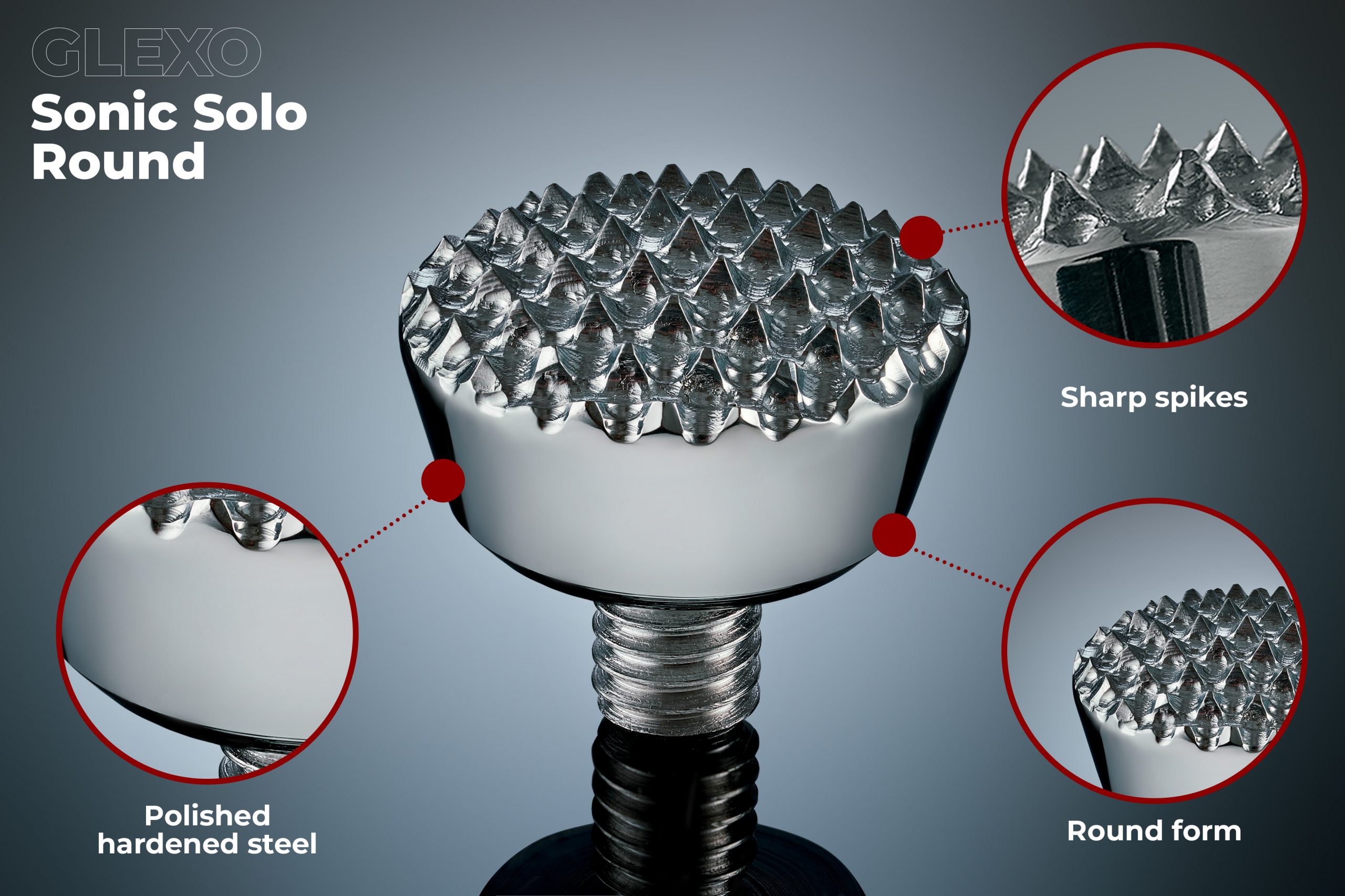 Glexo sharp carbon steel PDR tip for stretched metal correction